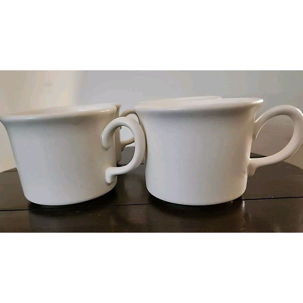 Set Of 4 Stoneware Coffe/tea Cups Off White/speckled